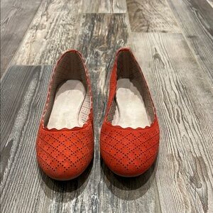 Women's Kelly & Katie Tropical Orange Ballet Flats 9M